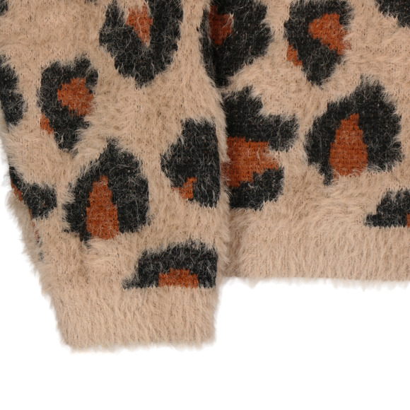 Wild Sweater Women Size XL 16-18 Brown Leopard Cheetah Big Cat Animal Fuzzy Soft - Picture 5 of 8